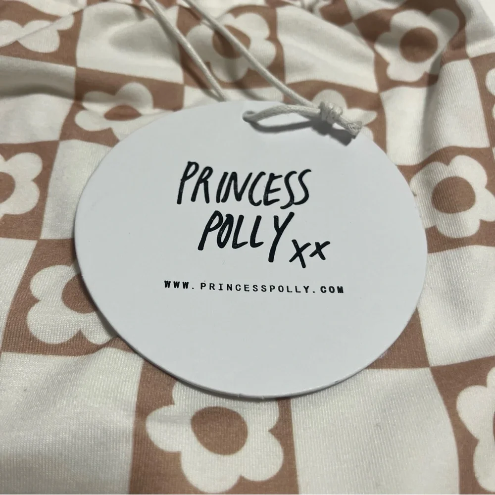 Princess Polly Cream and Brown Boot Cut Flare Pants Size 4 - Picture 4 of 7